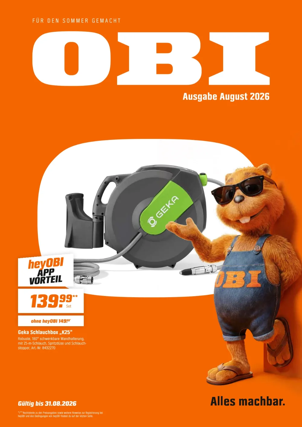 OBI Prospekt August 2026 ab 01.08.2026