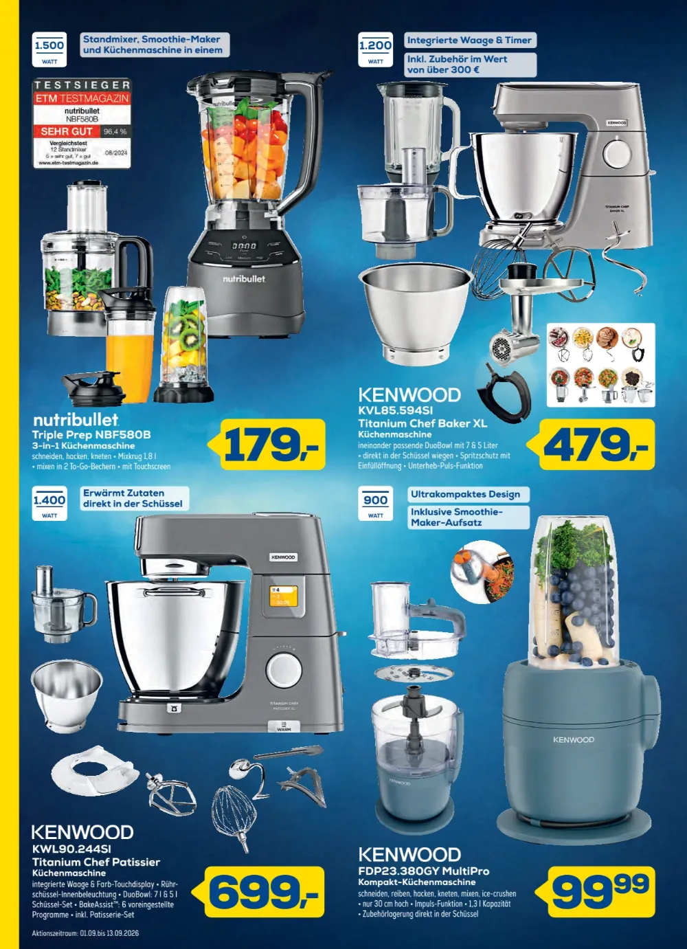 Euronics Angebote Seite 4 mit Angeboten für nutribullet Triple Prep Küchenmaschine Kenwood Titanium Chef und MultiPro
