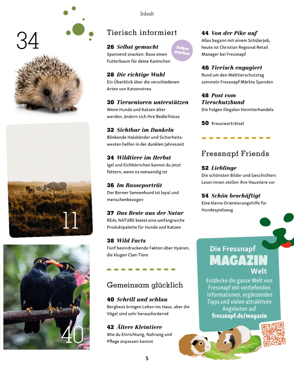 Fressnapf Angebote Seite 5 mit Angeboten für Magazin-Inhalte zu Igeln, Bergbeos, Kleintieren und Katzenstreu