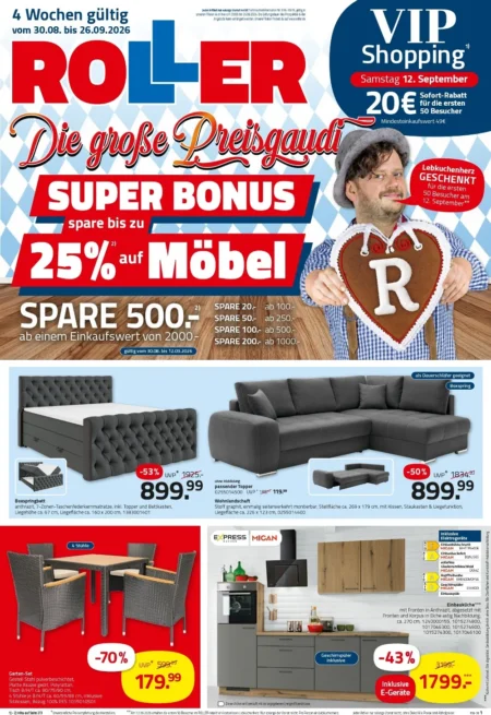 ROLLER Angebote im Prospekt KW 36–39 ab 30.08.2026 Roller Angebote KW 36–39, Aktionen ab 30.08.2026 online