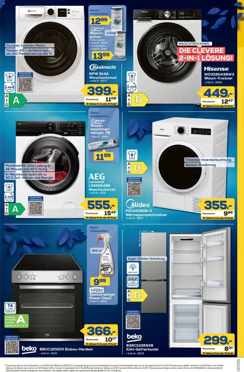 Euronics Berlet Prospekt KW 41 Seite 5 mit Bauknecht Waschmaschine, Hisense Waschtrockner & Beko Kühl-Gefrierkombi