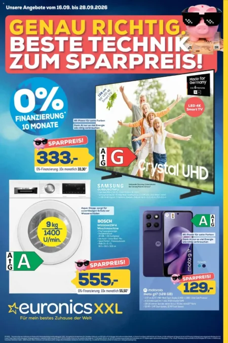Euronics XXL Prospekt ab 16.09.2026 (KW 38–39) euronics xxl angebote ab 16 09 2026 kw38 kw39 seite 1