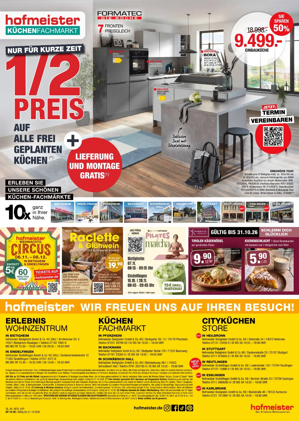 Hofmeister Angebote 12.10.2026 Seite 6 mit angeboten für Formatec Einbauküche Tough & Weihnachts-Circus 