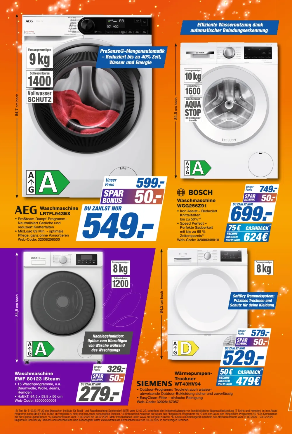 K+B Expert Prospekt KW41 Seite 2 mit AEG, Bosch & ECG Waschmaschinen & Siemens Trockner