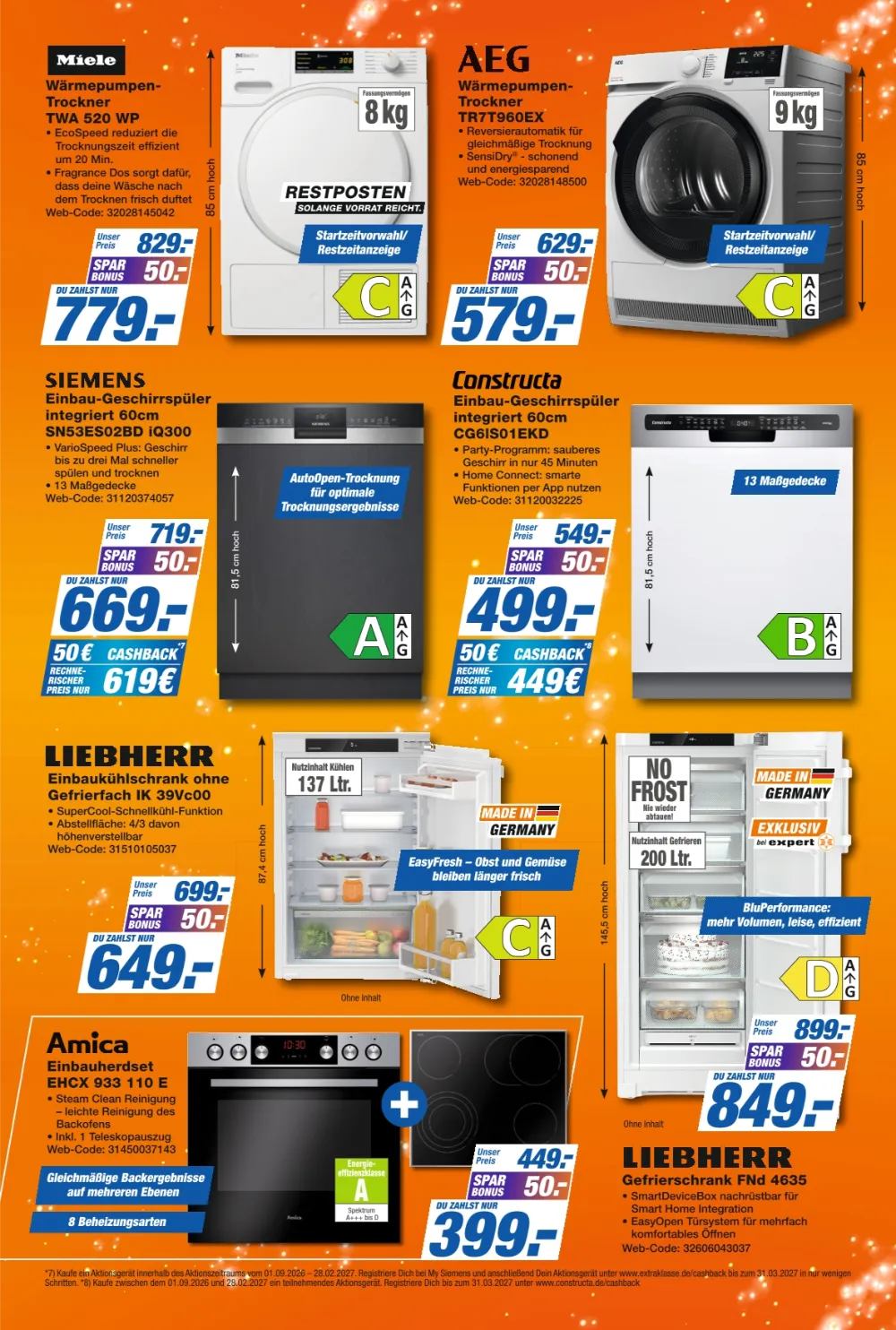 K+B Expert Prospekt KW41 Seite 3 mit Miele & AEG Trockner, Siemens Geschirrspüler & Liebherr Kühlschrank