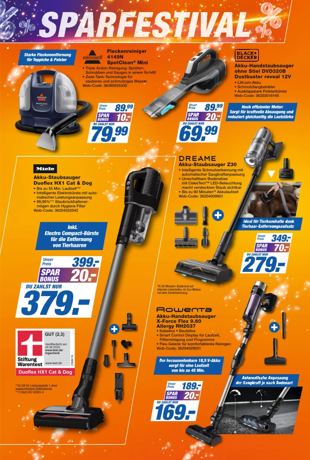 K+B Expert Prospekt KW41 Seite 4 mit Bissell Fleckenreiniger, Miele, Dreame & Rowenta Akku-Staubsaugern