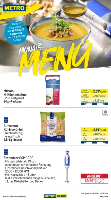 Metro Monats Menü Katalog September 2026 Metro Monats Menu Katalog September 2026 ab 01.09.2026