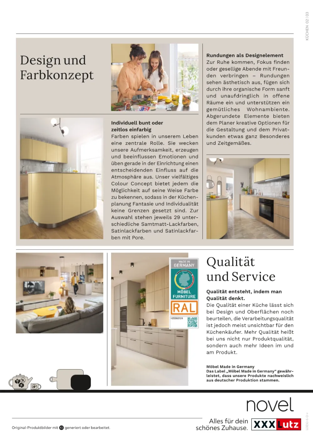 XXXLutz Küchen Prospekt KW40 Seite 3 mit Design-Küchen, Farbkonzepten, Küchenzeilen und Möbeln.