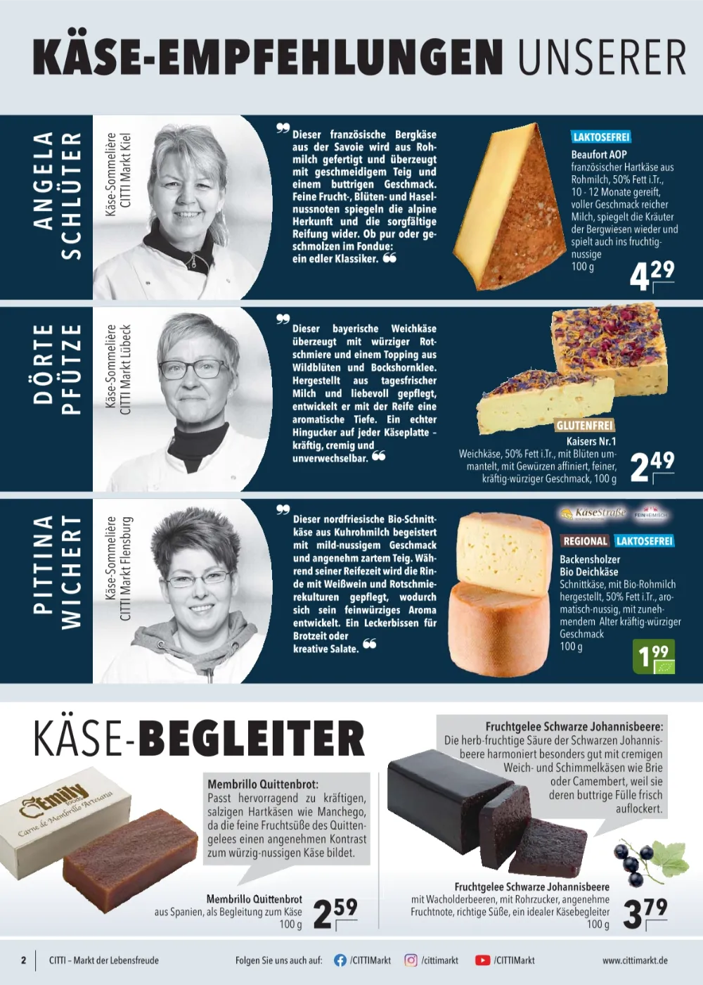 Citti Markt Prospekt KW 42 Seite 2 mit Beaufort AOP, Kaisers Nr.1, Backensholzer Bio Deichkäse & Membrillo Quittenbrot