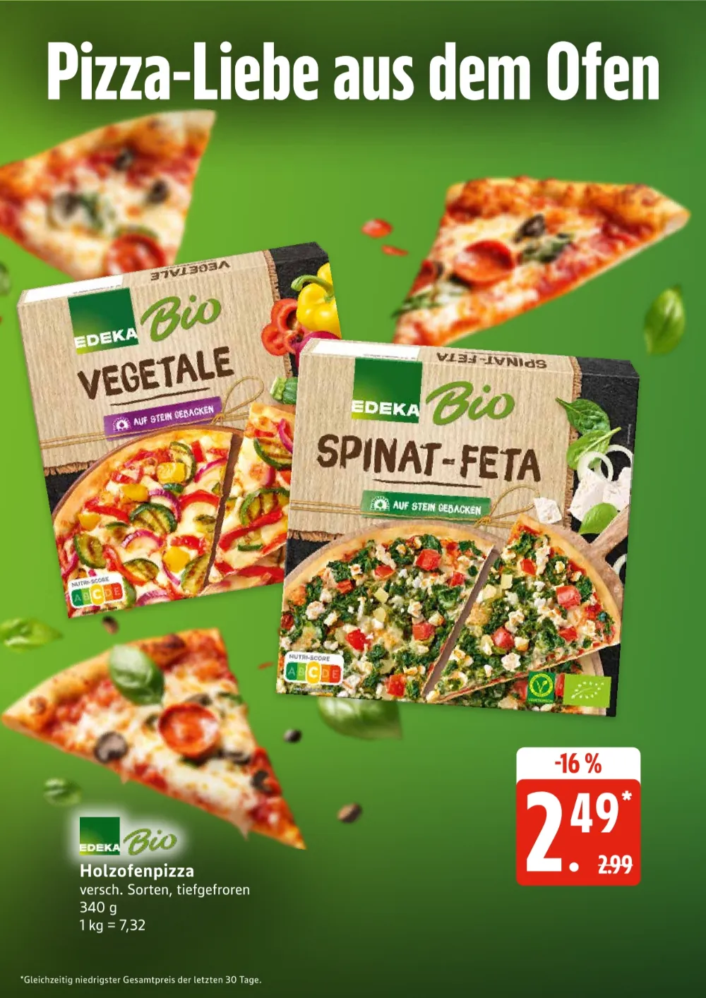 Edeka Nord Prospekt KW 42 Seite 5 mit Edeka Bio Holzofenpizza Vegetale, Spinat-Feta & Bio Holzofernpizza Sorten