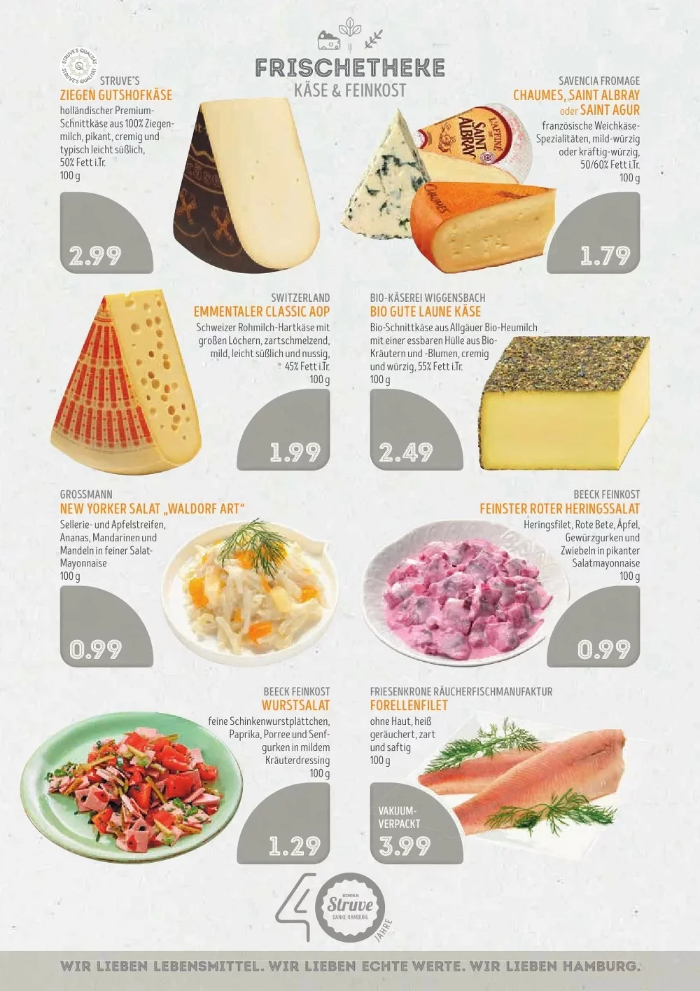 Edeka Struve Prospekt KW 42 Seite 3 mit Ziegen Gutshofkäse, Chaumes, Emmentaler, Bio Gute Laune Käse & Forellenfilet