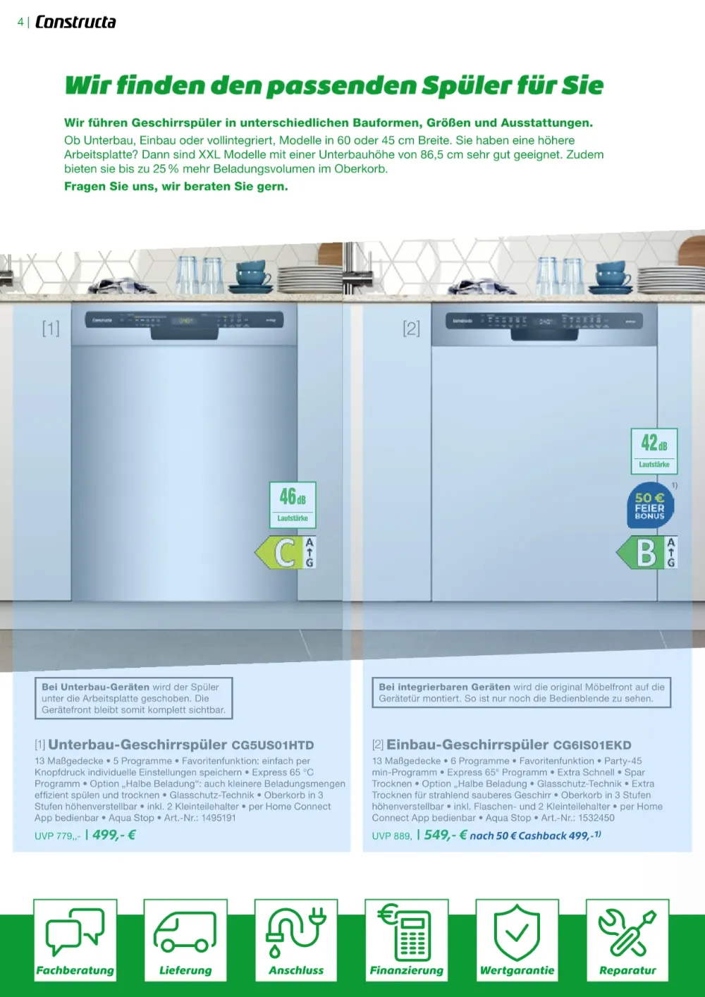 EP:Magazin Prospekt KW 42-43 Seite 4 mit Constructa Unterbau-Geschirrspüler CG5US01HTD & CG6IS01EKD
