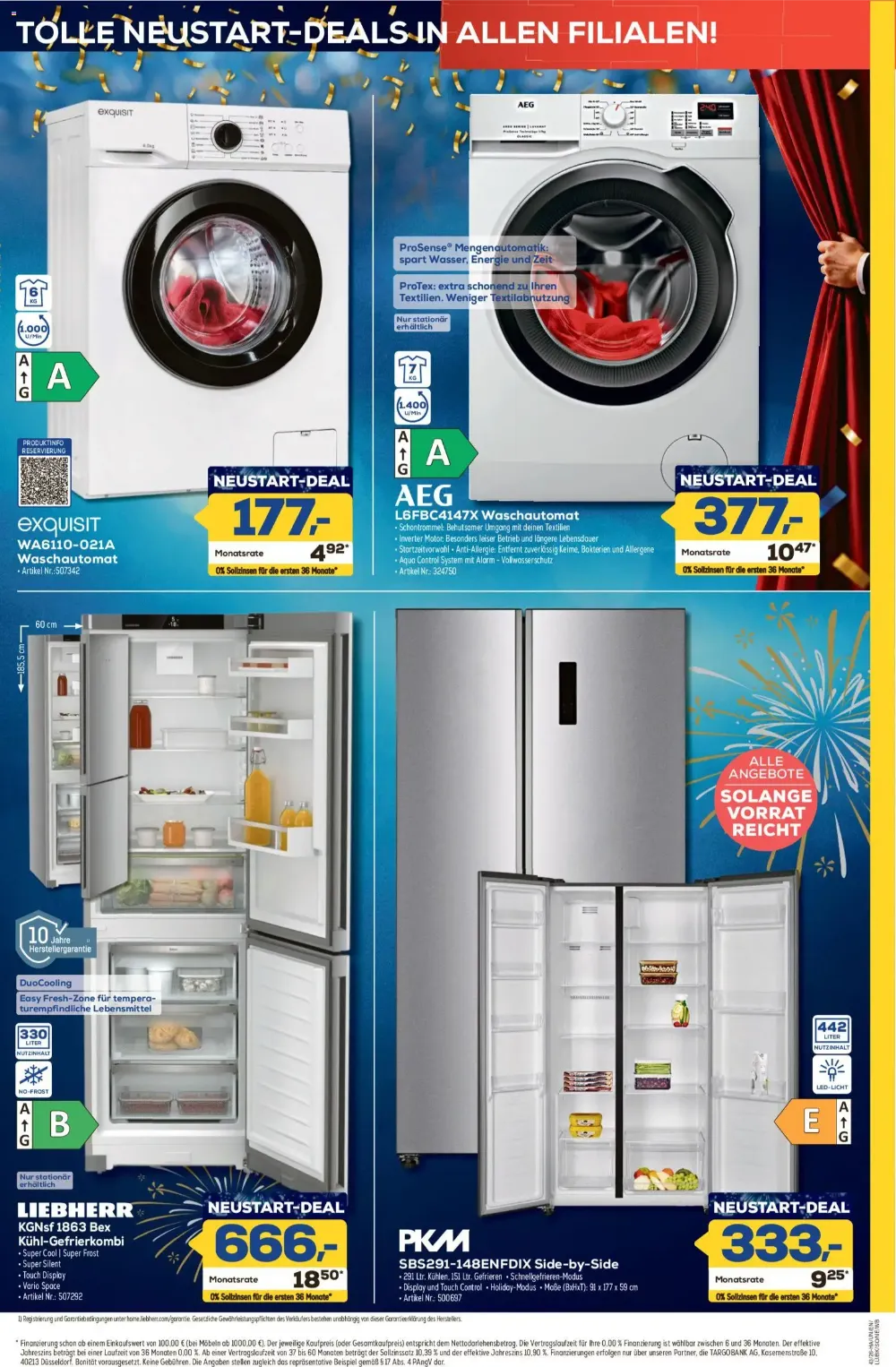 Euronics Berlet Prospekt KW 42 Seite 6 mit Exquisit WA6110-021A, AEG Waschautomat & Liebherr Kühl-Gefrierkombi