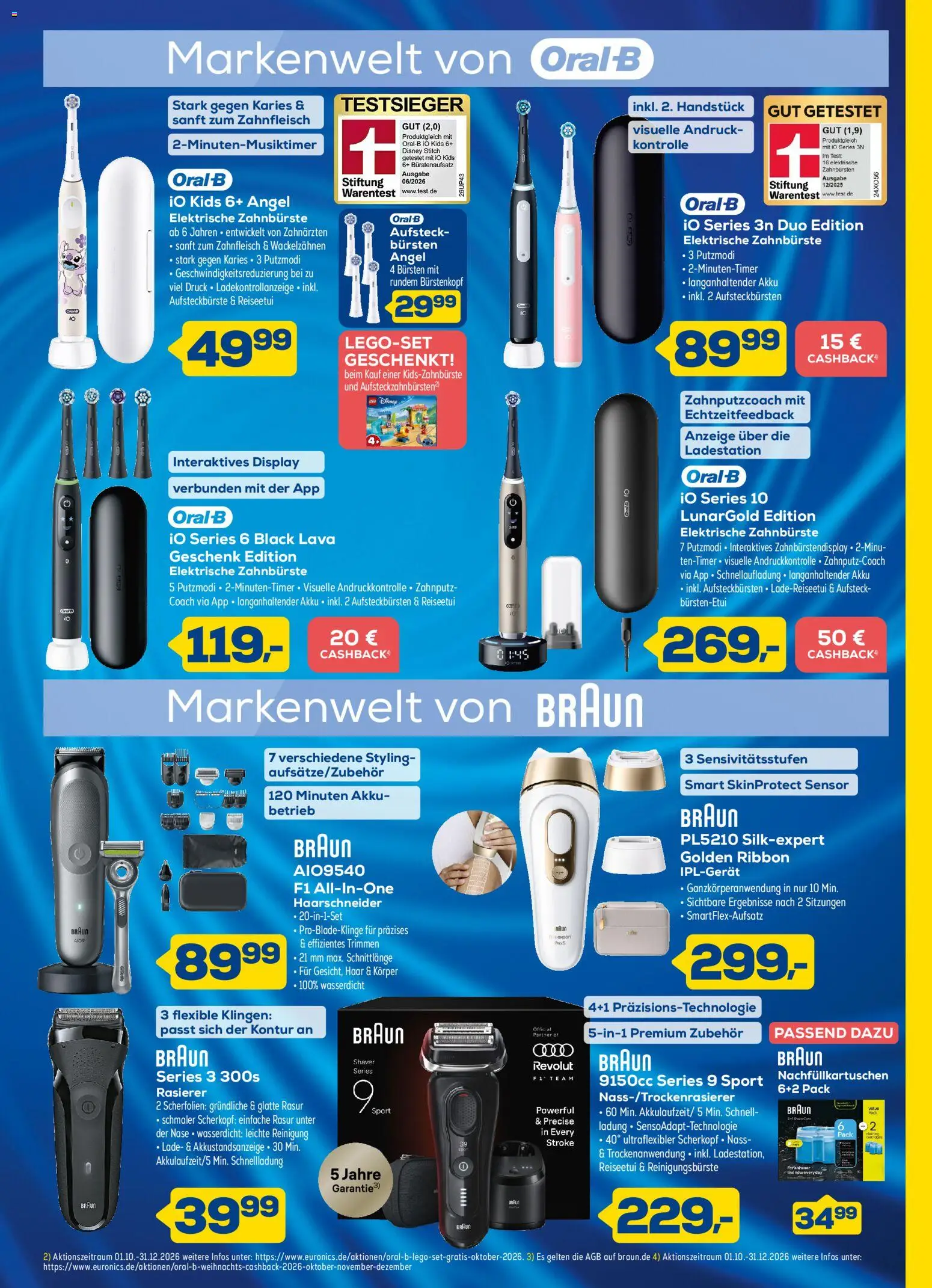 Euronics XXL Prospekt KW 42-43 Seite 5 mit Oral-B iO Kids, iO Series 3n, iO Series 6 & Braun Haarschneider