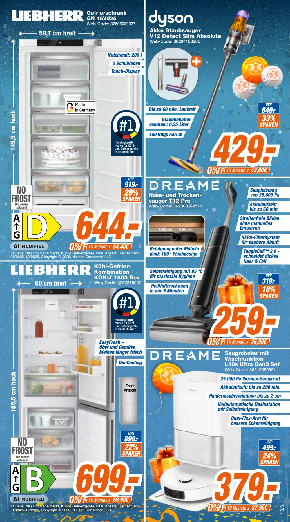 Expert Klein Prospekt KW 42 Seite 3 mit Liebherr Gefrierschrank, Dyson Akku Staubsauger & Dreame Nass-Trockensauger