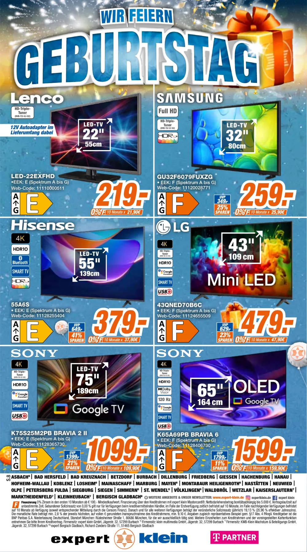 Expert Klein Prospekt KW 42 Seite 8 mit Lenco LED-TV, Samsung Full HD TV, Hisense 4K TV & LG 43" Mini LED TV