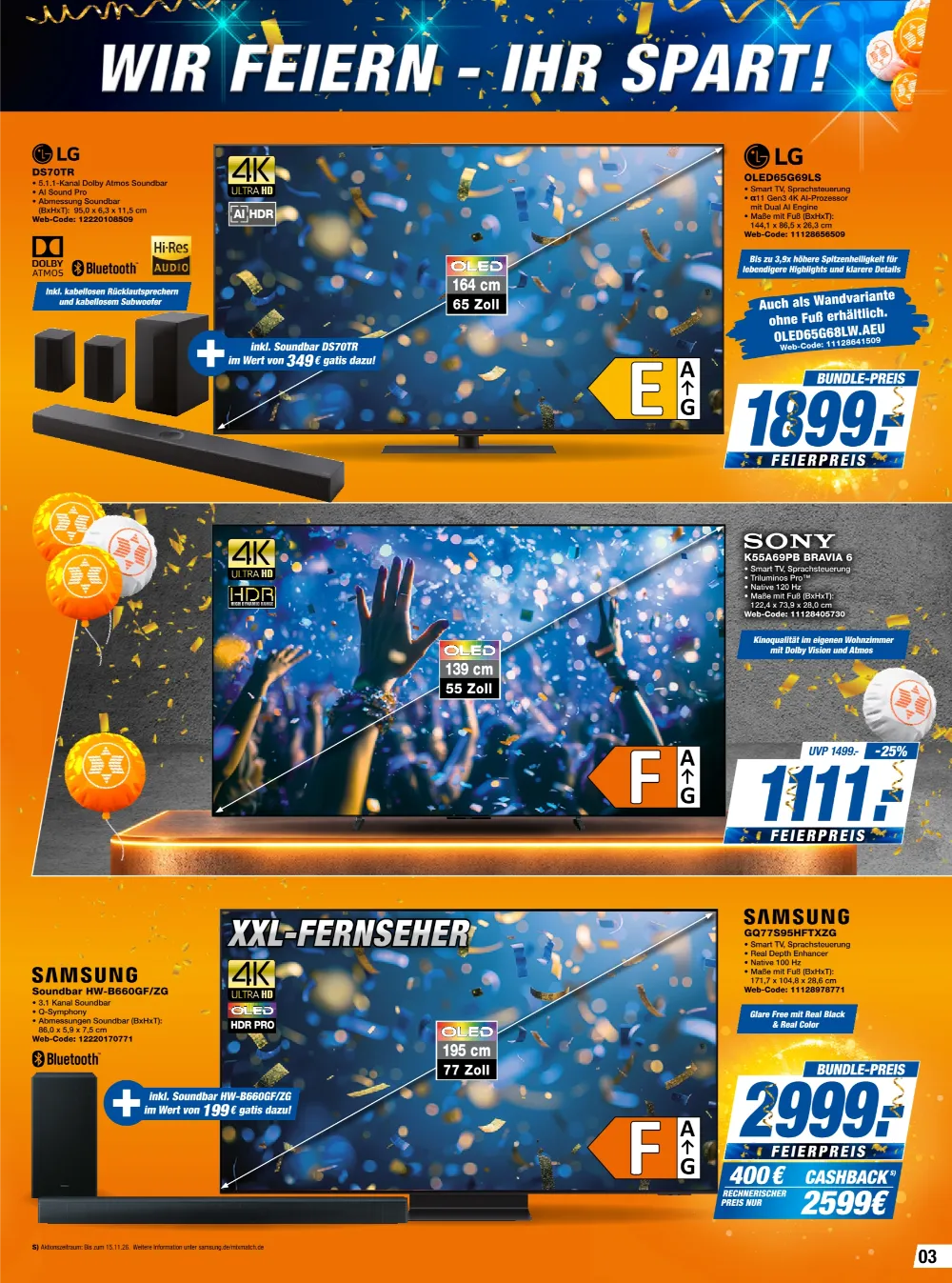 Expert Techno-Land Prospekt KW 42 Seite 3 mit LG OLED TV, Sony OLED TV, Samsung OLED TV & Soundbars