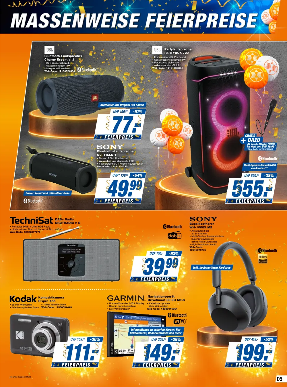 Expert Techno-Land Prospekt KW 42 Seite 5 mit JBL Lautsprechern, Sony Kopfhörern, Kodak Kamera & Garmin Navi