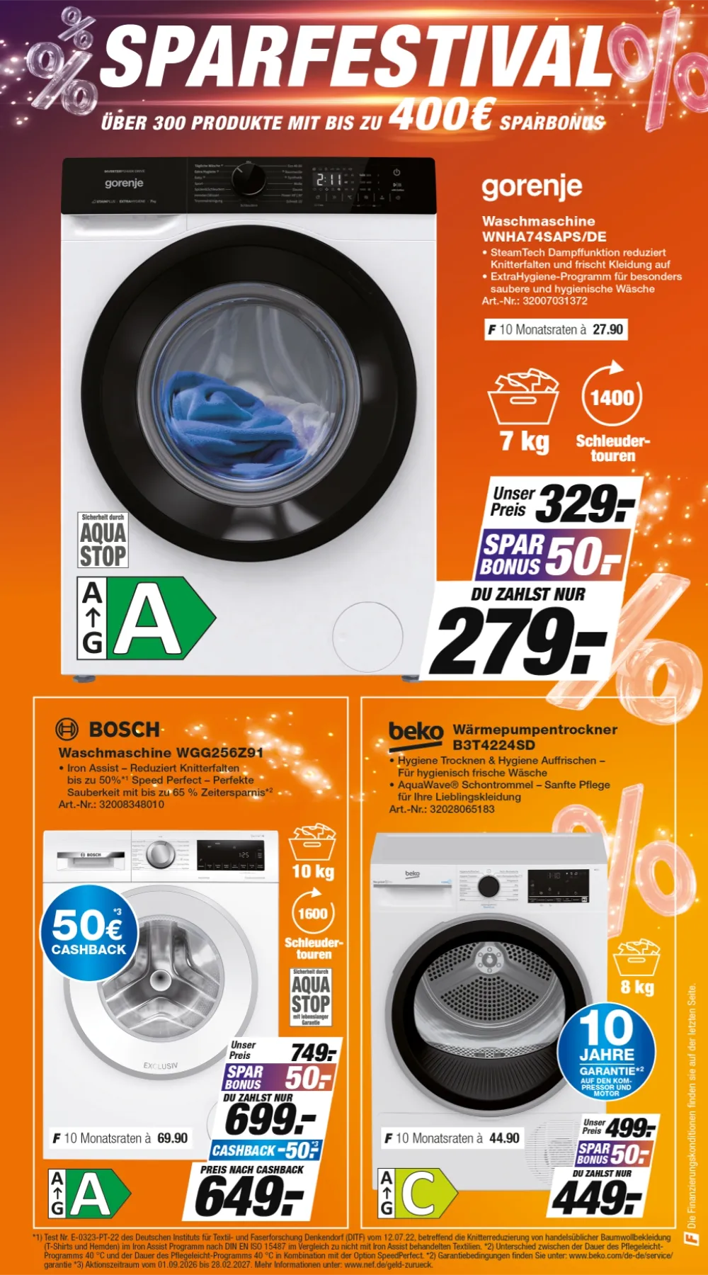 Expert TechnoMarkt Prospekt KW41 Seite 3 mit Gorenje & Bosch Waschmaschinen & Beko Wärmepumpentrockner
