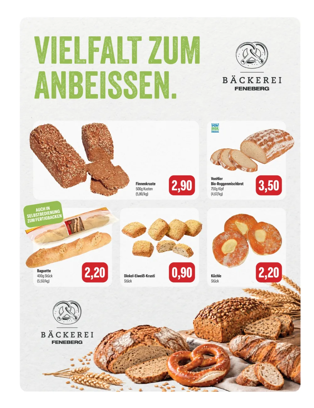 Feneberg Prospekt KW 42 Seite 4 mit Finnenkruste, Bio-Roggenmischbrot, Baguette & Dinkel-Eiweiß-Krusti