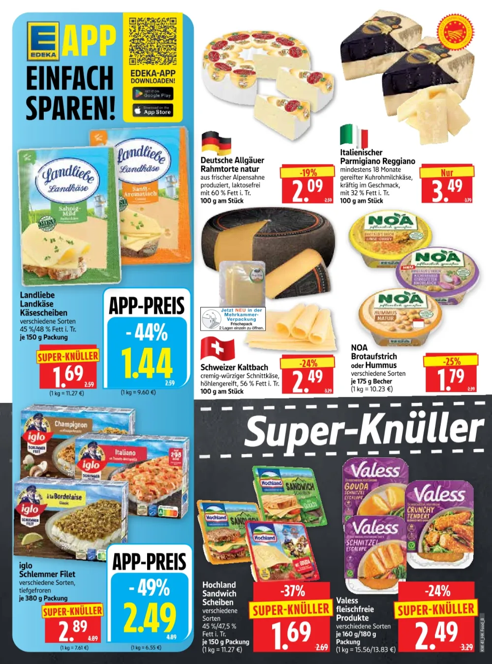 Herkules E-Center Angebote KW 41 Seite 6 mit Angeboten für Landliebe Landkäse, Parmigiano, Iglo Schlemmerfilet & Valess