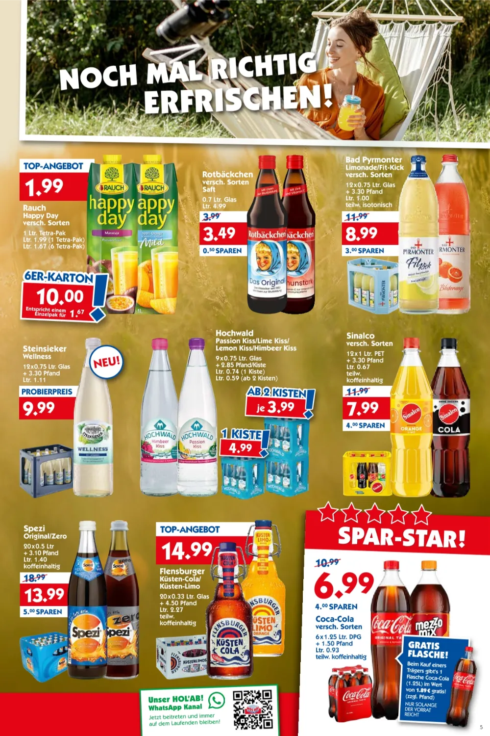 HOL'AB! Angebote KW 39 Seite 5 mit angeboten für Rauch Happy Day, Rotbäckchen, Sinalco, Spezi und Coca-Cola.