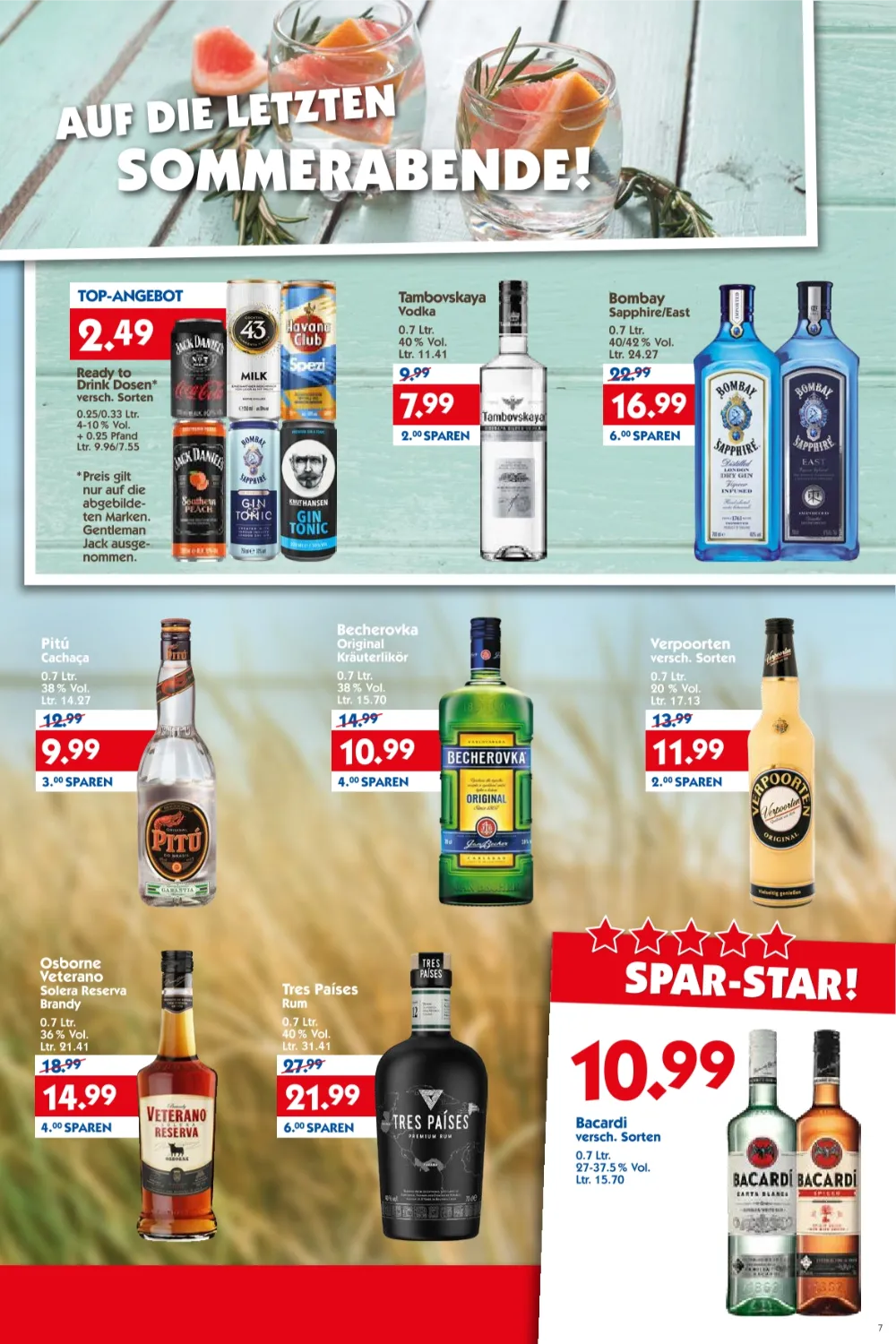 HOL'AB! Angebote KW 39 Seite 7 mit angeboten für Tambovskaya Vodka, Bombay Sapphire, Verpoorten und Bacardi.