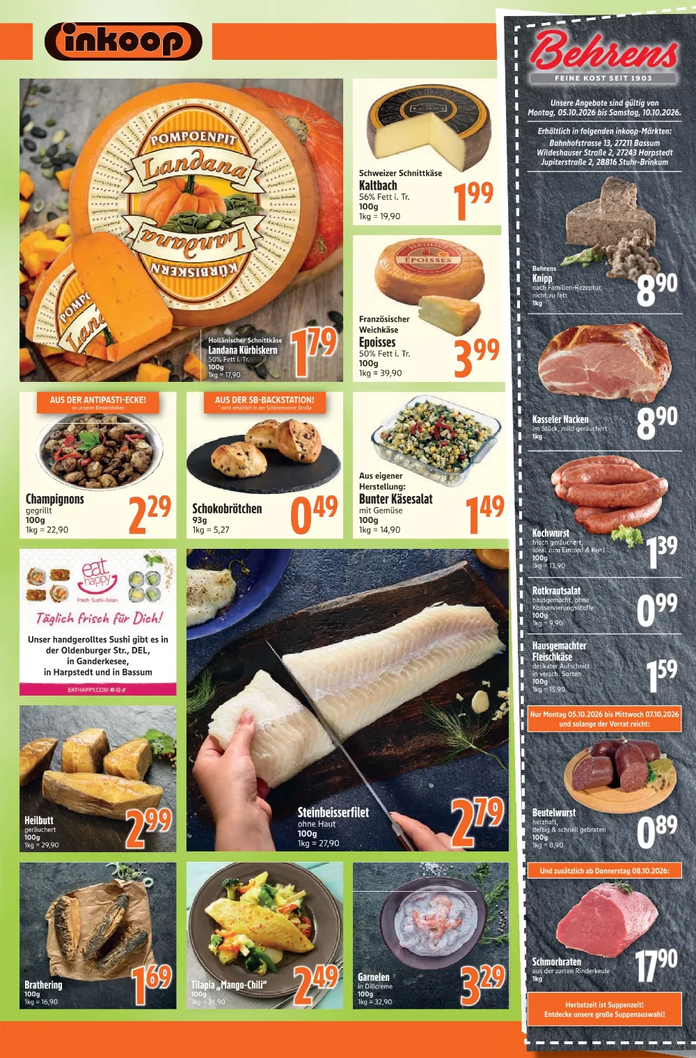 Inkoop Angebote KW 41 Seite 4 mit Angeboten für Behrens Knipp, Kasseler Nacken, Kochwurst & Schmorbraten