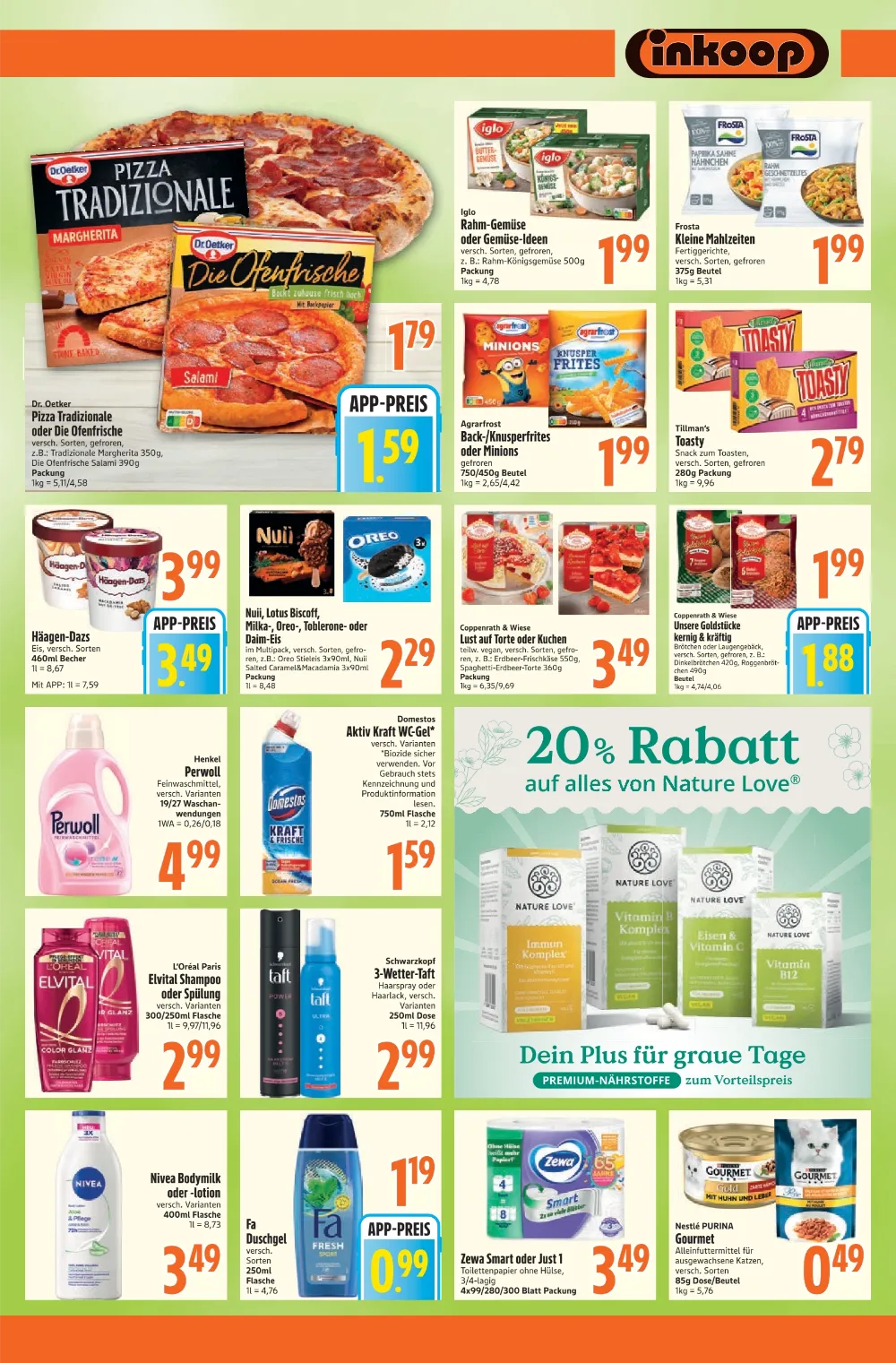 Inkoop Angebote KW 41 Seite 6 mit Angeboten für Dr. Oetker Pizza, Häagen-Dazs, Perwoll, Elvital & Nivea