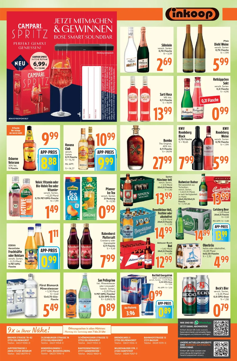 Inkoop Angebote KW 41 Seite 7 mit Angeboten für Campari Spritz, Havana Club, Volvic, Red Bull & Beck's   
