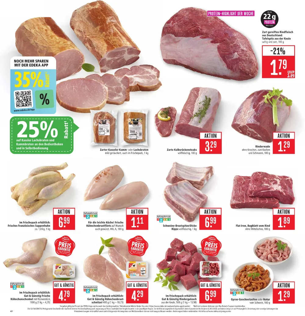 Marktkauf Südwest Prospekt KW 41 Seite 4 mit Tafelspitz, Kalbsrückensteak, Suppenhuhn, Hähnchenbrustfilet und Rindergulasch