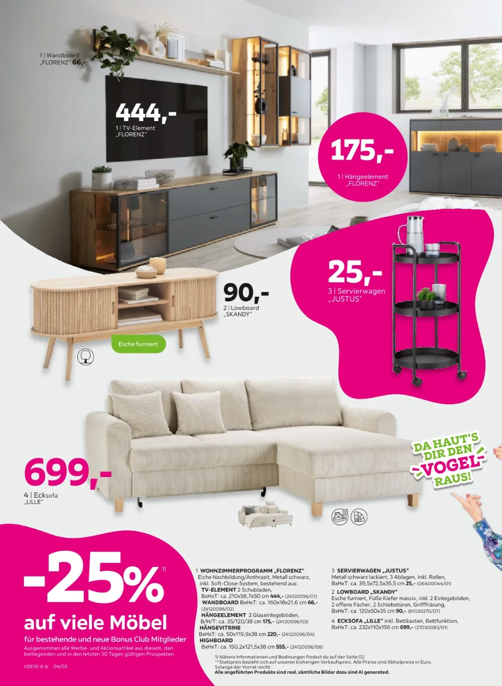 Mömax Prospekt KW 41 Seite 4 mit TV-Element, Lowboard, Servierwagen, Wandboard und Ecksofa