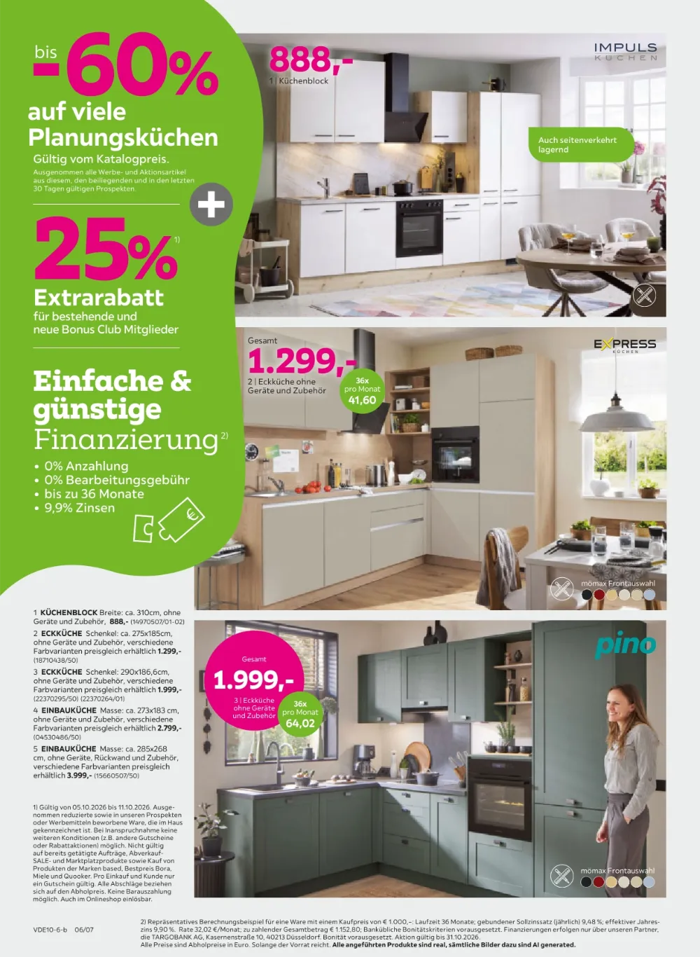 Mömax Prospekt KW 41 Seite 6 mit Küchenblock, Eckküche, Einbauküche und Rabatten auf Planungsküchen