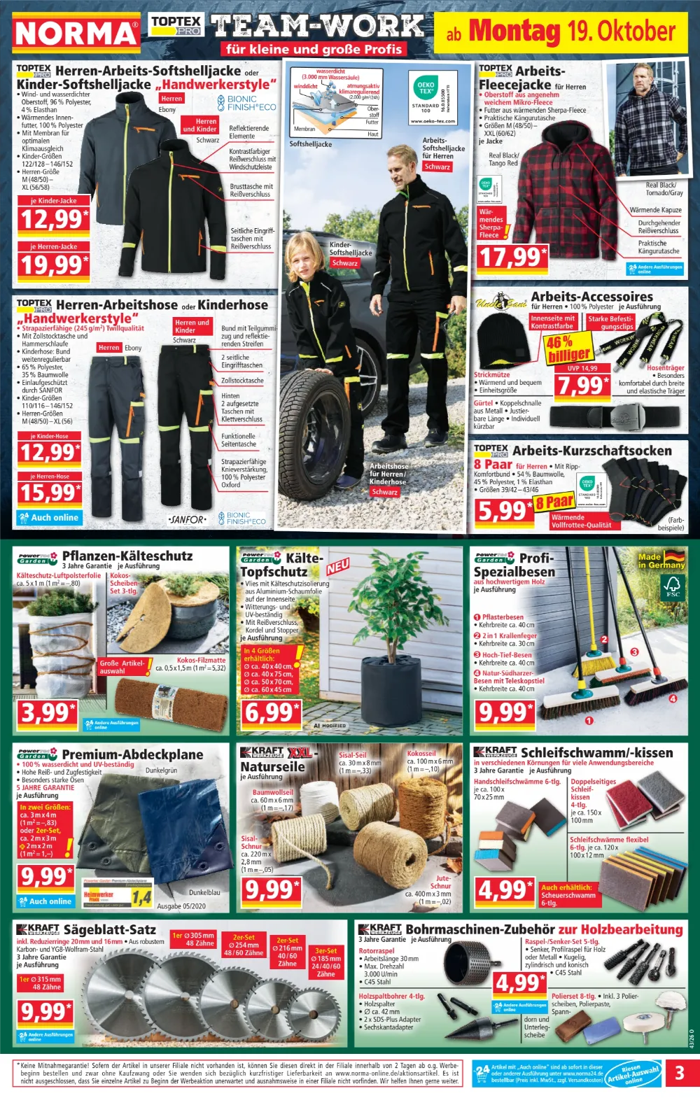 Norma Angebote KW 43 Seite 3 mit angeboten für Herren-Arbeits-Softshelljacke, Arbeits-Fleecejacke & Pflanzen-Kälteschutz