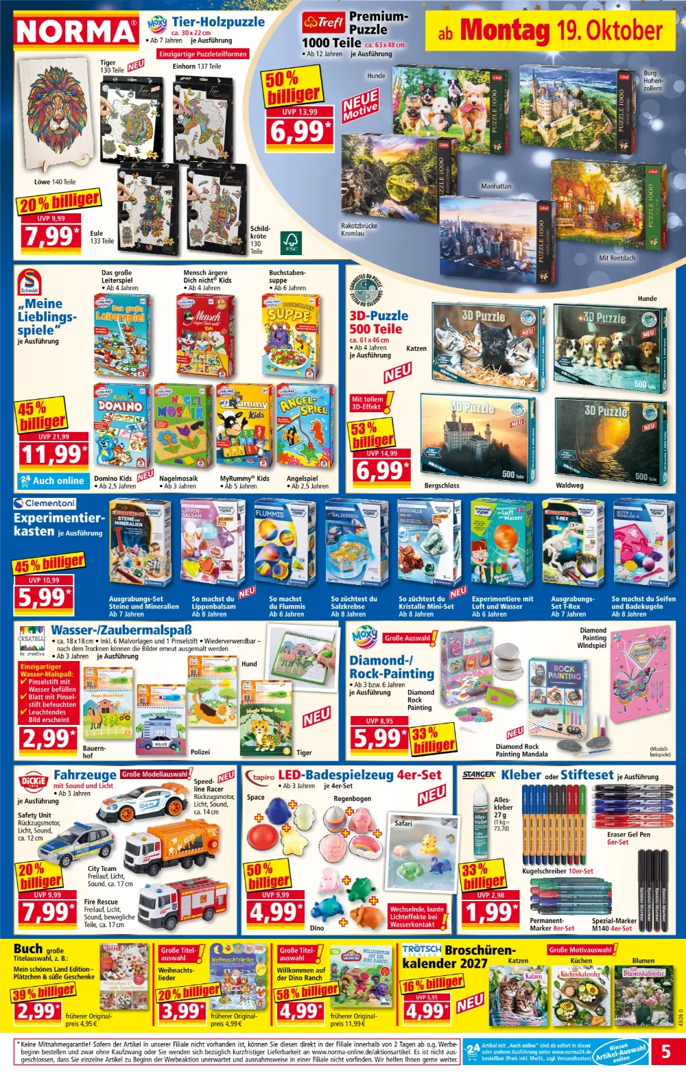 Norma Angebote KW 43 Seite 5 mit angeboten für Tier-Holzpuzzle, Premium-Puzzle, Meine Lieblingsspiele & 3D-Puzzle