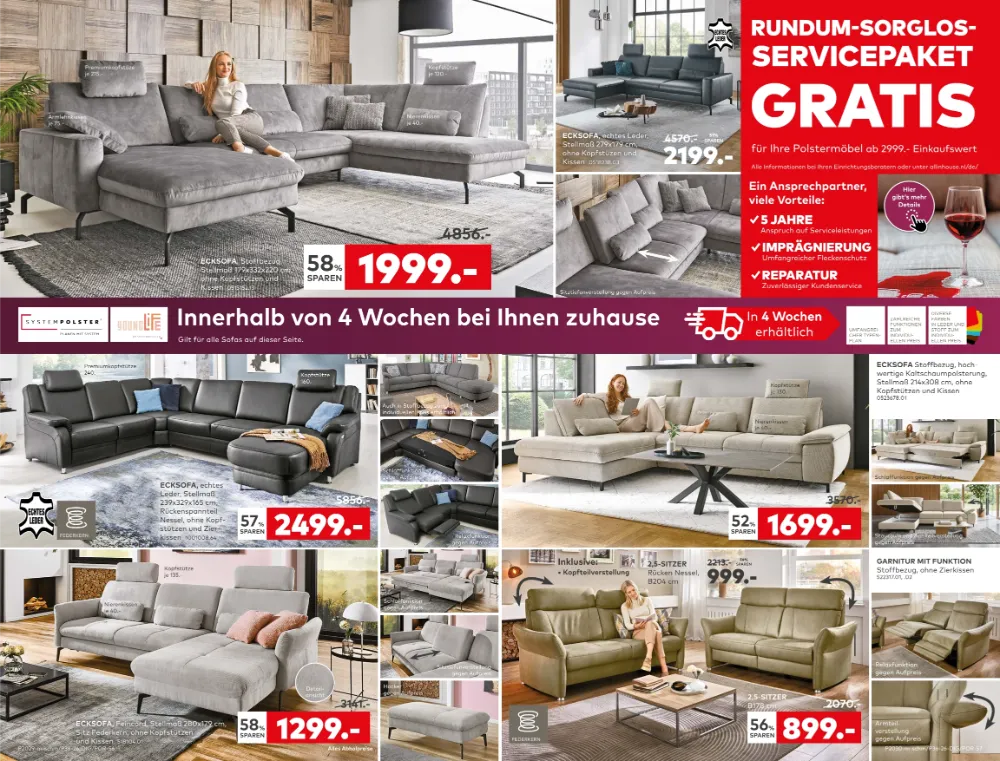 Porta Prospekt 05.10.2026 Seite 2 mit Ecksofas aus Leder und Stoff, Systempolster & Garnituren mit Funktion