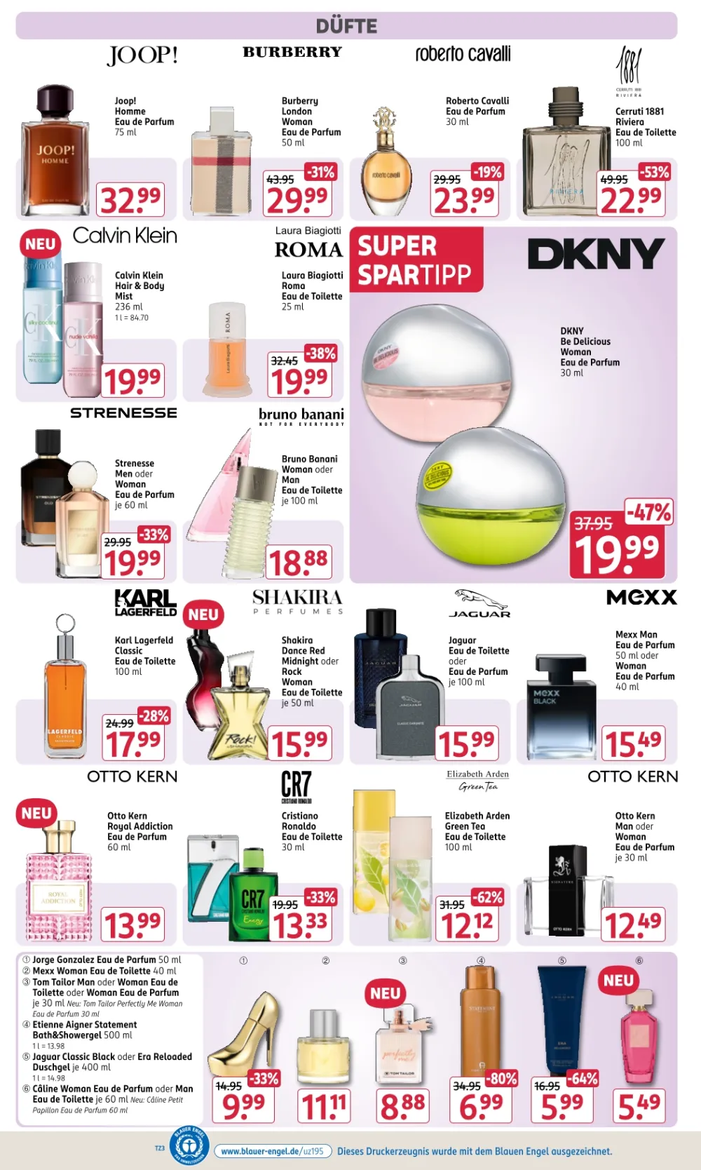 Rossmann Prospekt KW 41 Seite 5 mit Düften von Joop!, Burberry, Calvin Klein, DKNY, Bruno Banani & Karl Lagerfeld