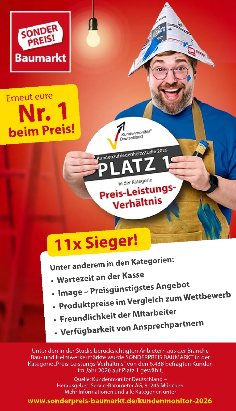 Sonderpreis Baumarkt Prospekt KW 42 Seite 3 mit Auszeichnung Kundenmonitor Deutschland Platz 1 Preis-Leistungs-Verhältnis
