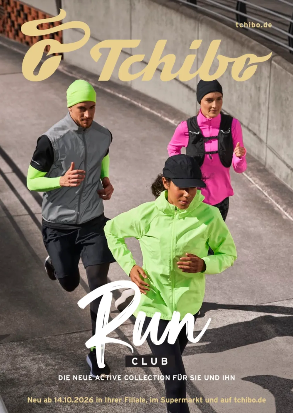 Tchibo Prospekt ab 14.10.2026 Seite 1 mit Active Collection Sportbekleidung, Laufwesten, Mützen & Sportjacken