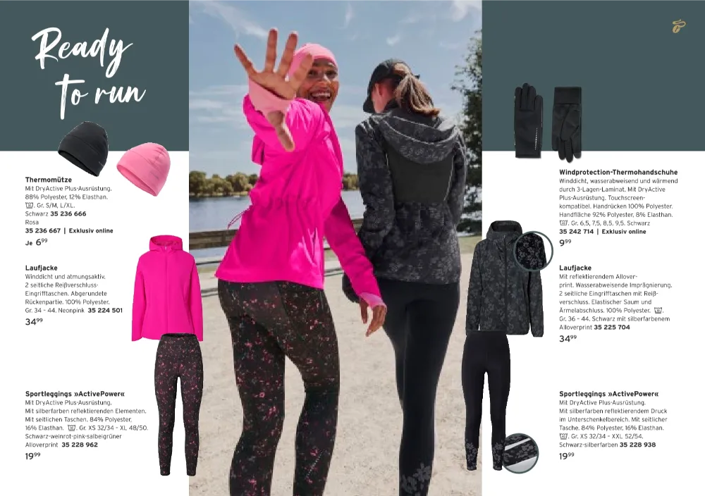 Tchibo Prospekt KW 42 Seite 4 mit Thermomütze, Laufjacke, Sportleggings & Windprotection-Thermohandschuhe
