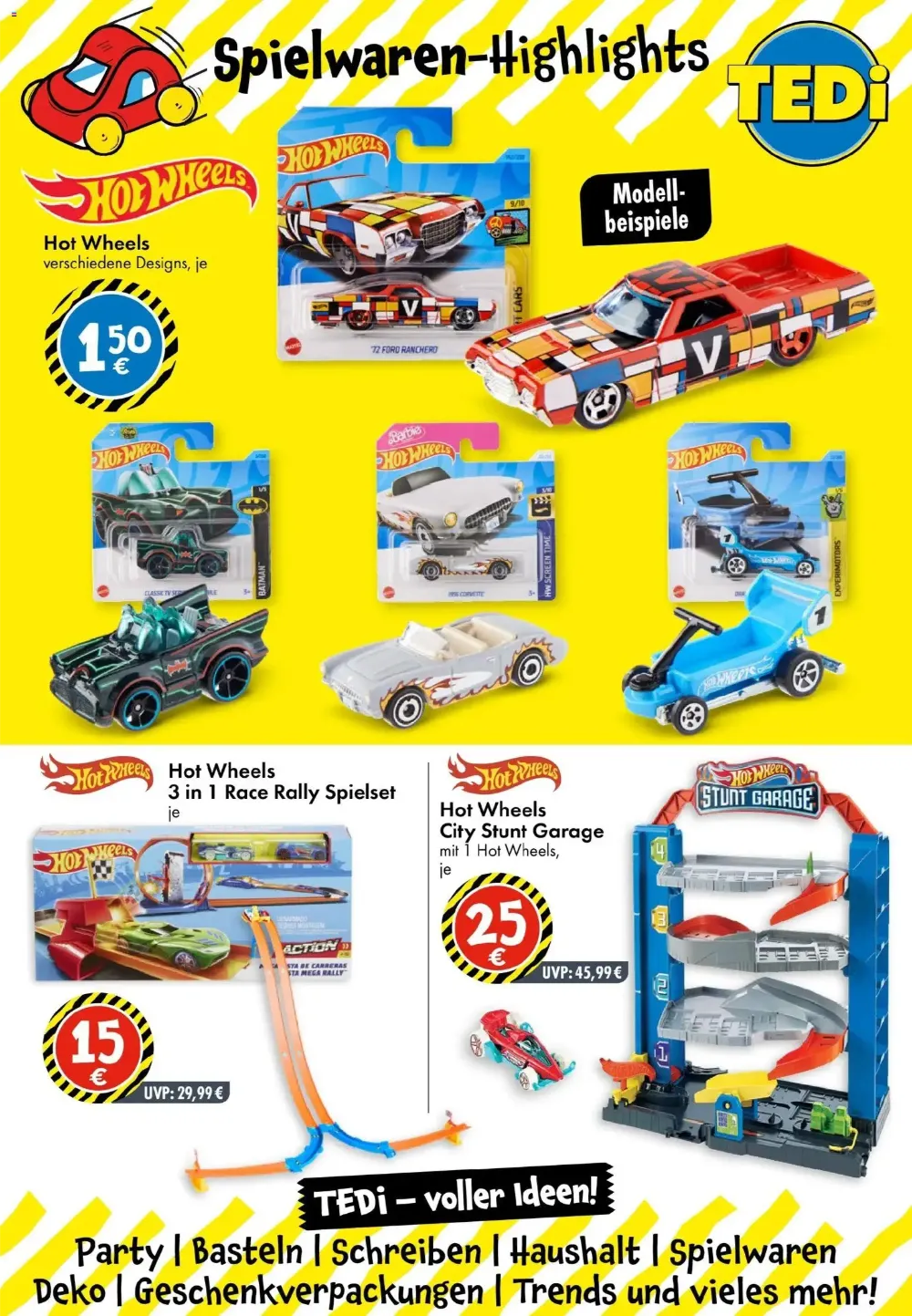 TEDi Angebote KW 43 Seite 2 mit angeboten für Hot Wheels Modellautos, Race Rally Spielset & City Stunt Garage