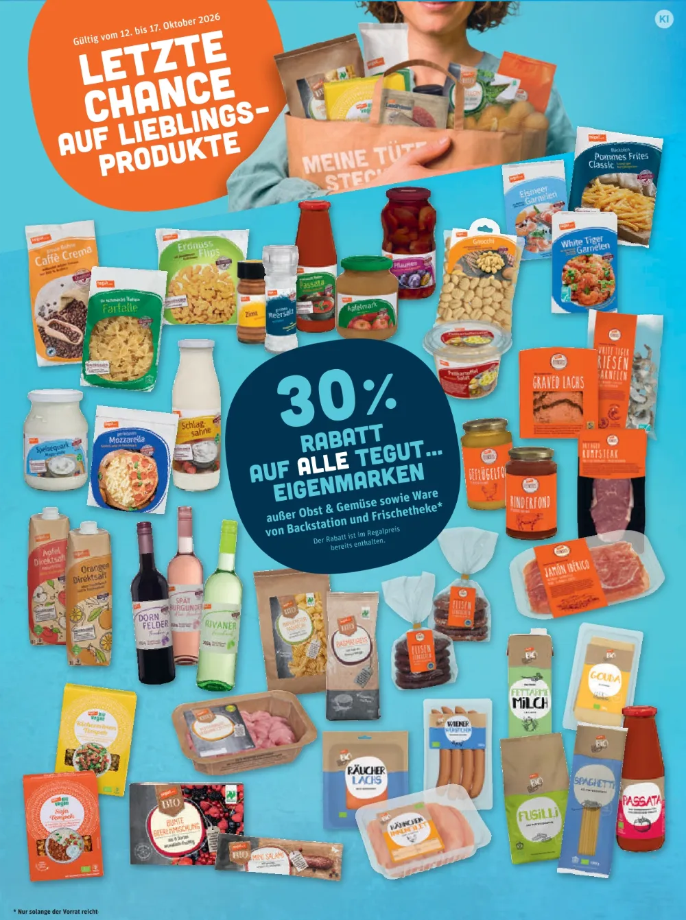 Tegut Prospekt KW 43 Seite 2 mit Eigenmarken-Aktion, Caffe Crema, Erdnuss Flips, Pastasauce & Passata