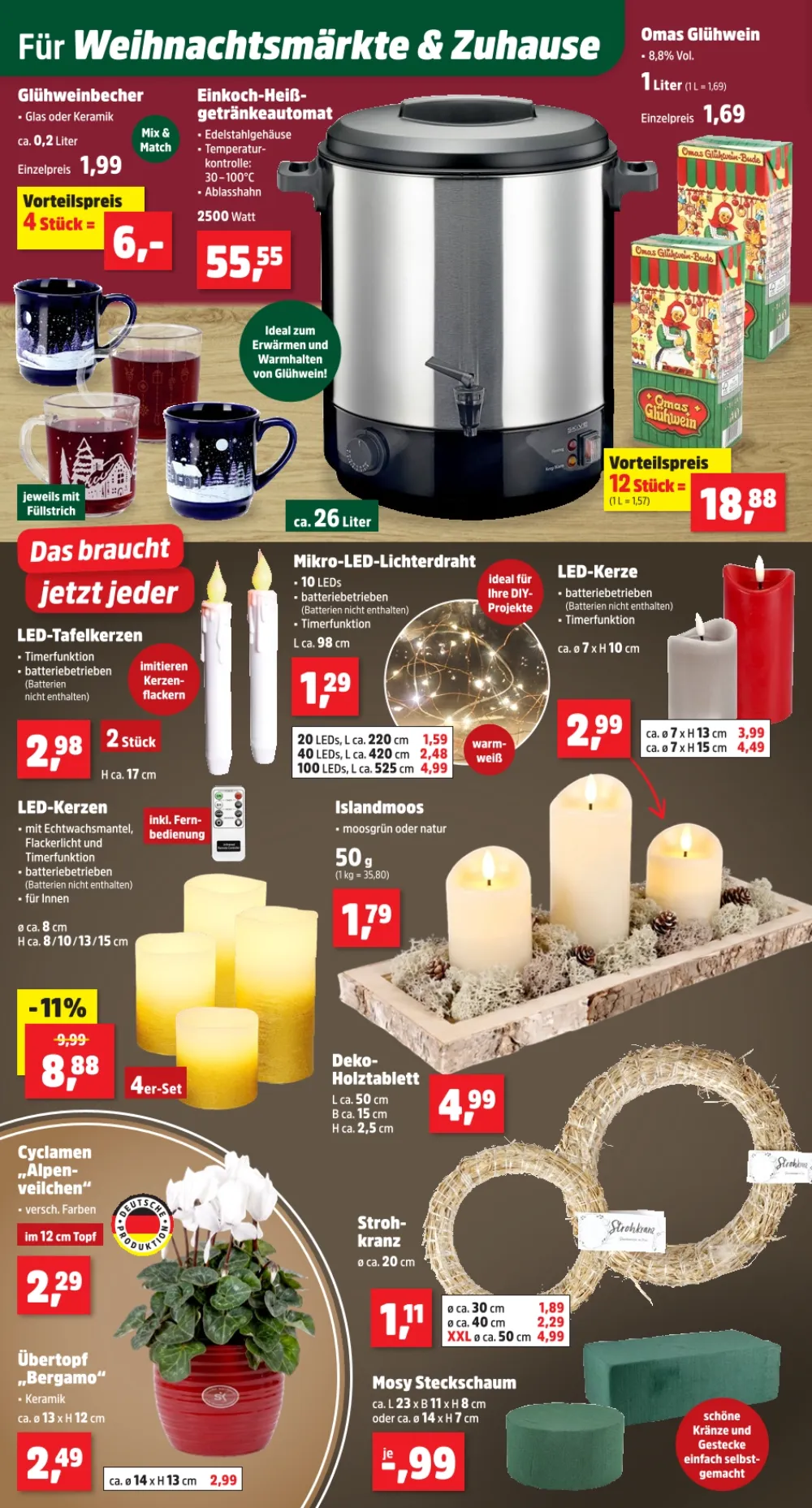 Thomas Philipps Prospekt KW 41 Seite 6 mit Glühweinbecher, Einkochautomat, Glühwein, LED-Kerzen & Strohkranz