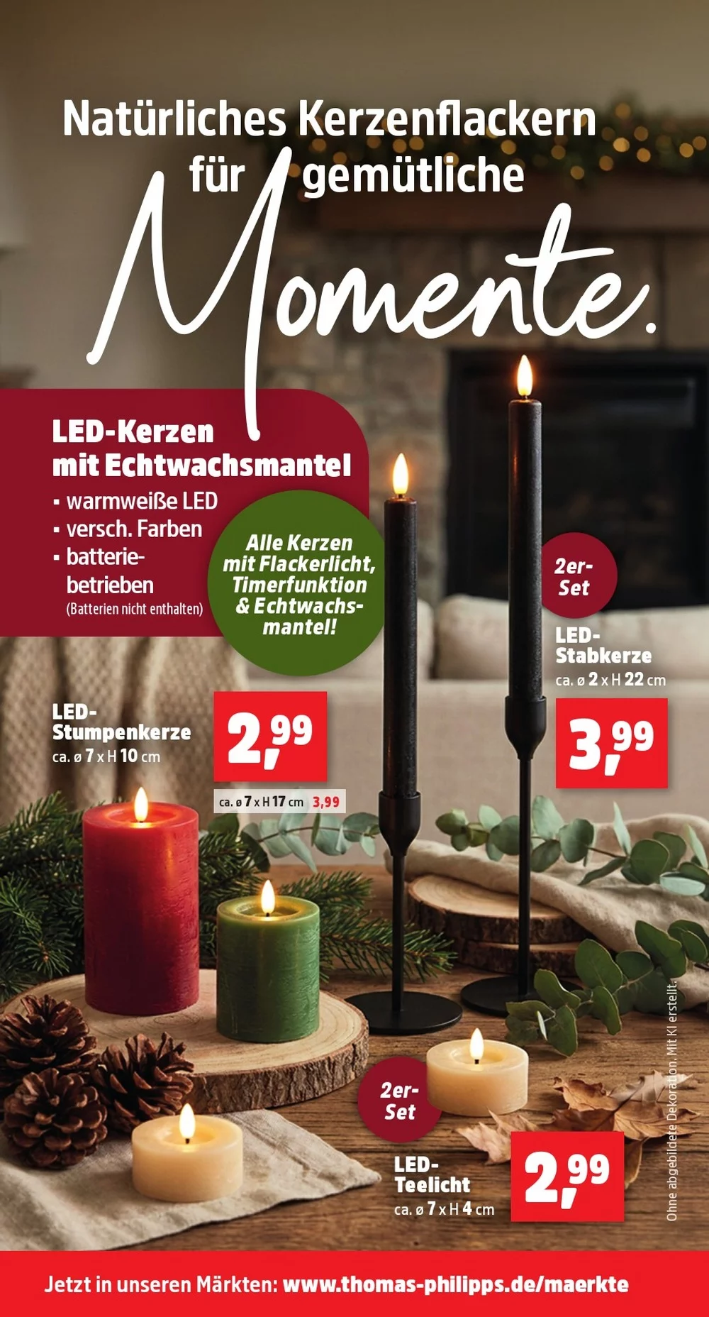 Thomas Philipps Prospekt KW 42 Seite 2 mit LED-Kerzen, LED-Stumpenkerzen, LED-Stabkerzen & LED-Teelichtern