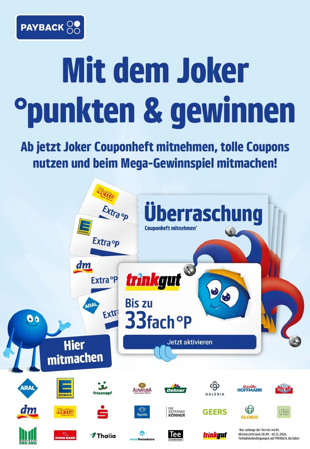 Trinkgut Prospekt KW 42 Seite 6 mit PAYBACK Joker Couponheft, Extra Punkten & Partner-Gutscheinen für Edeka, Netto und dm