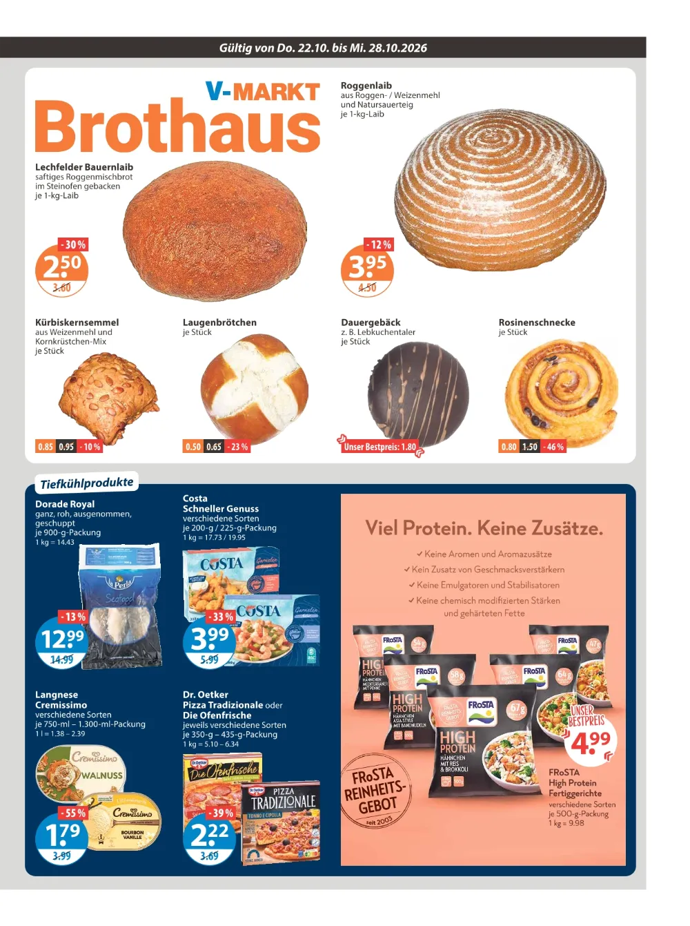 V-Markt München Angebote KW 43 Seite 5 mit angeboten für Lechfelder Bauernlaib, Roggenlaib & Dr. Oetker Pizza