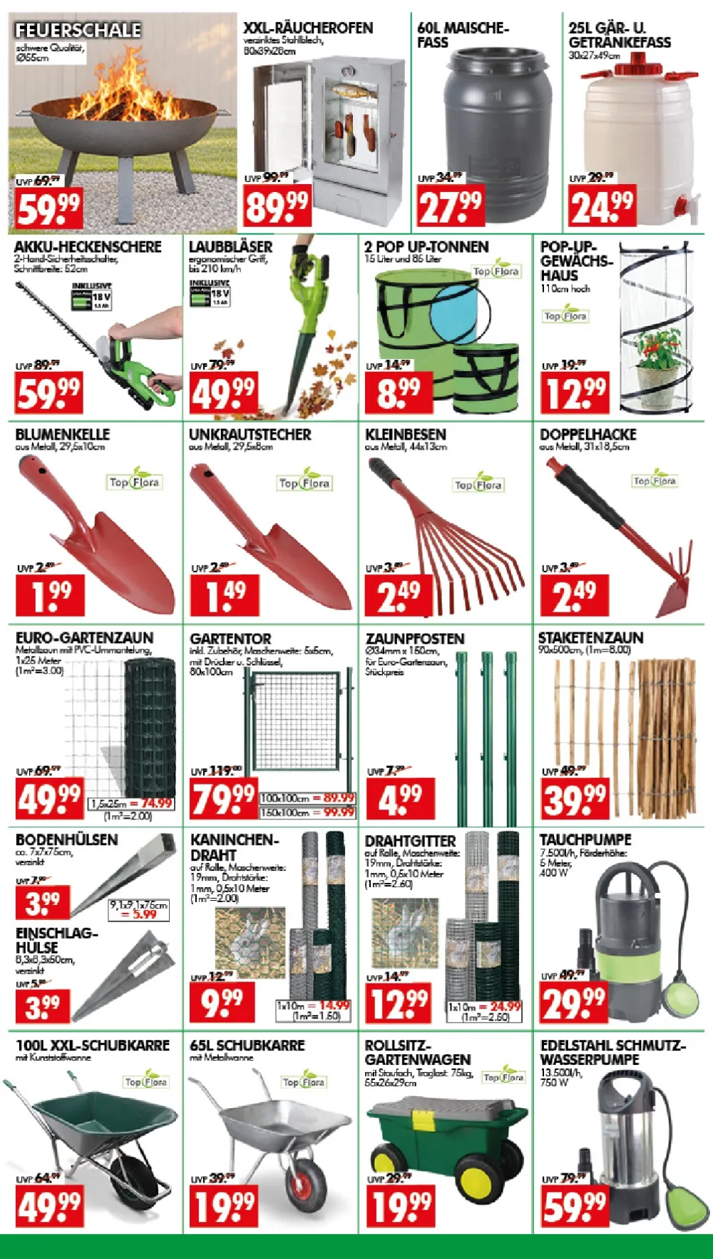 Wreesmann Prospekt KW 42 Seite 5 mit Feuerschale, Räucherofen, Heckenschere, Gartenzaun & Schmutzwasserpumpe