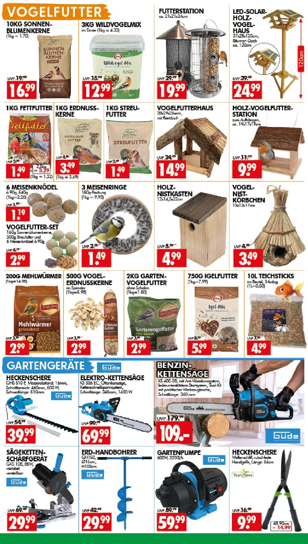 Wreesmann Prospekt KW 42 Seite 6 mit Vogelfutter, Vogelfutterhaus, Nistkasten, Kettensäge & Gartenpumpe