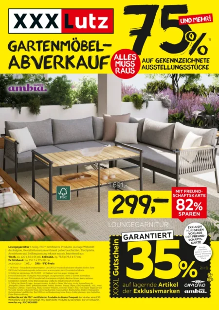 XXXLutz Gartenmöbel Prospekt ab 12.09.2026 (KW 38–39) WEZ Prospekt ab 21.09.2026 Seite 1 mit Tafeltrauben, Schweinelachsbraten, Kerrygold Butter und Dr. Oetker Pizza