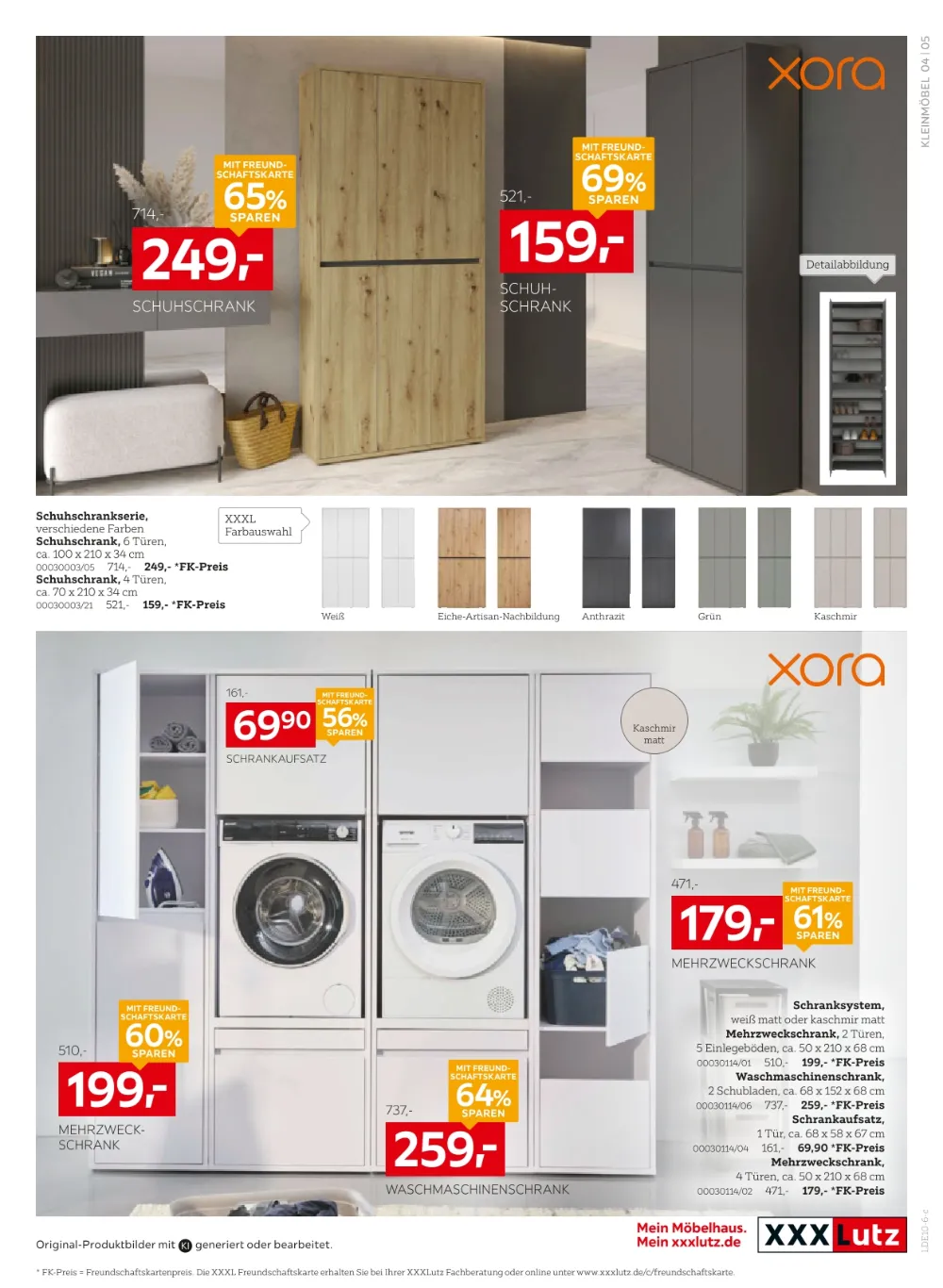 XXXLutz Prospekt KW 42 Seite 5 mit Xora Schuhschrank, Schrankaufsatz, Waschmaschinenschrank & Mehrzweckschrank